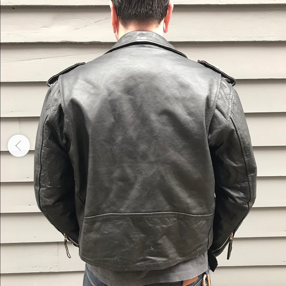 FMC LEATHER JACKET UNISEX JACKET VINTAGE - Picture 2 of 4